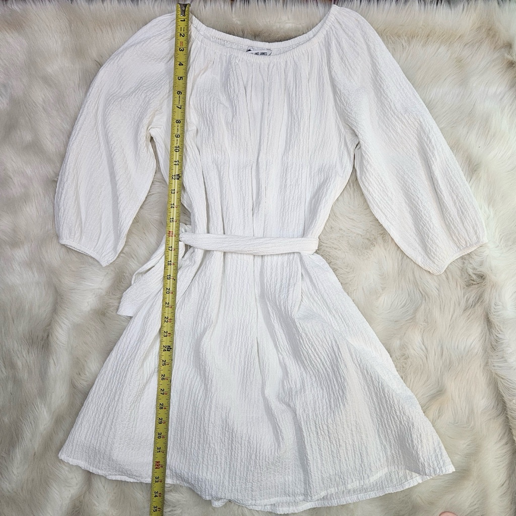 Elizabeth And James Brand White Dress Belt Textured Xs Mini Midi